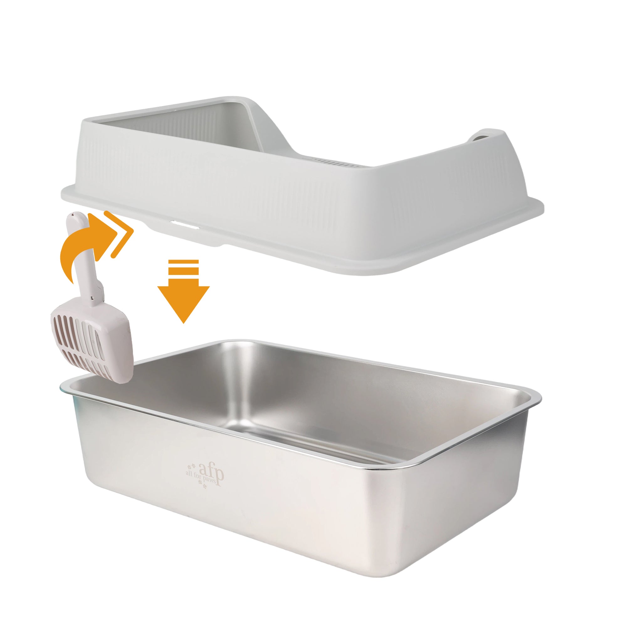 AFP Meowloo Stainless Steel Cat Litter Box (Item#2463/2464)