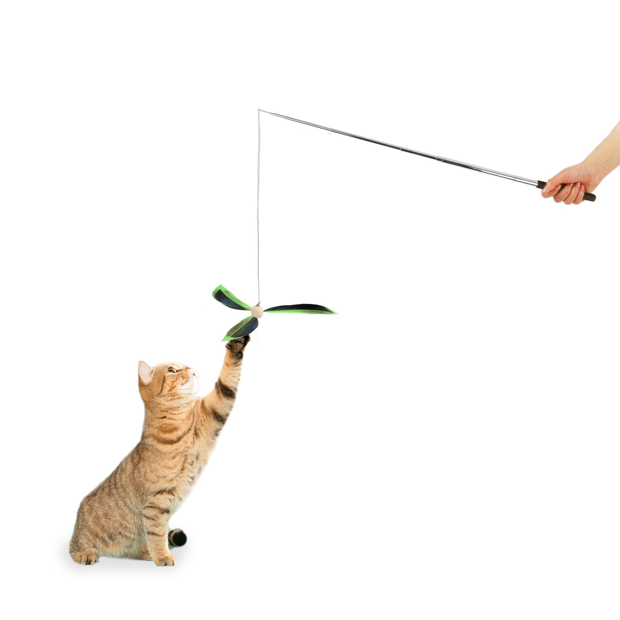 Natural Instinct - Feather Copter Cat Wand - Green