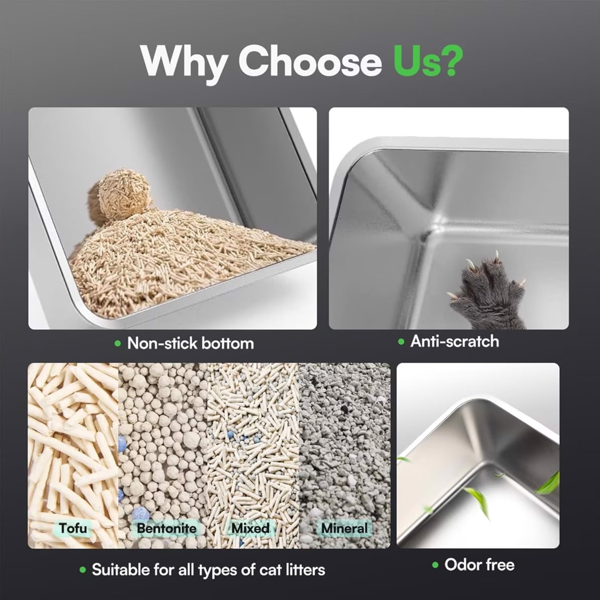 Go Fresh - Stainless Steel Cat Litter Pan