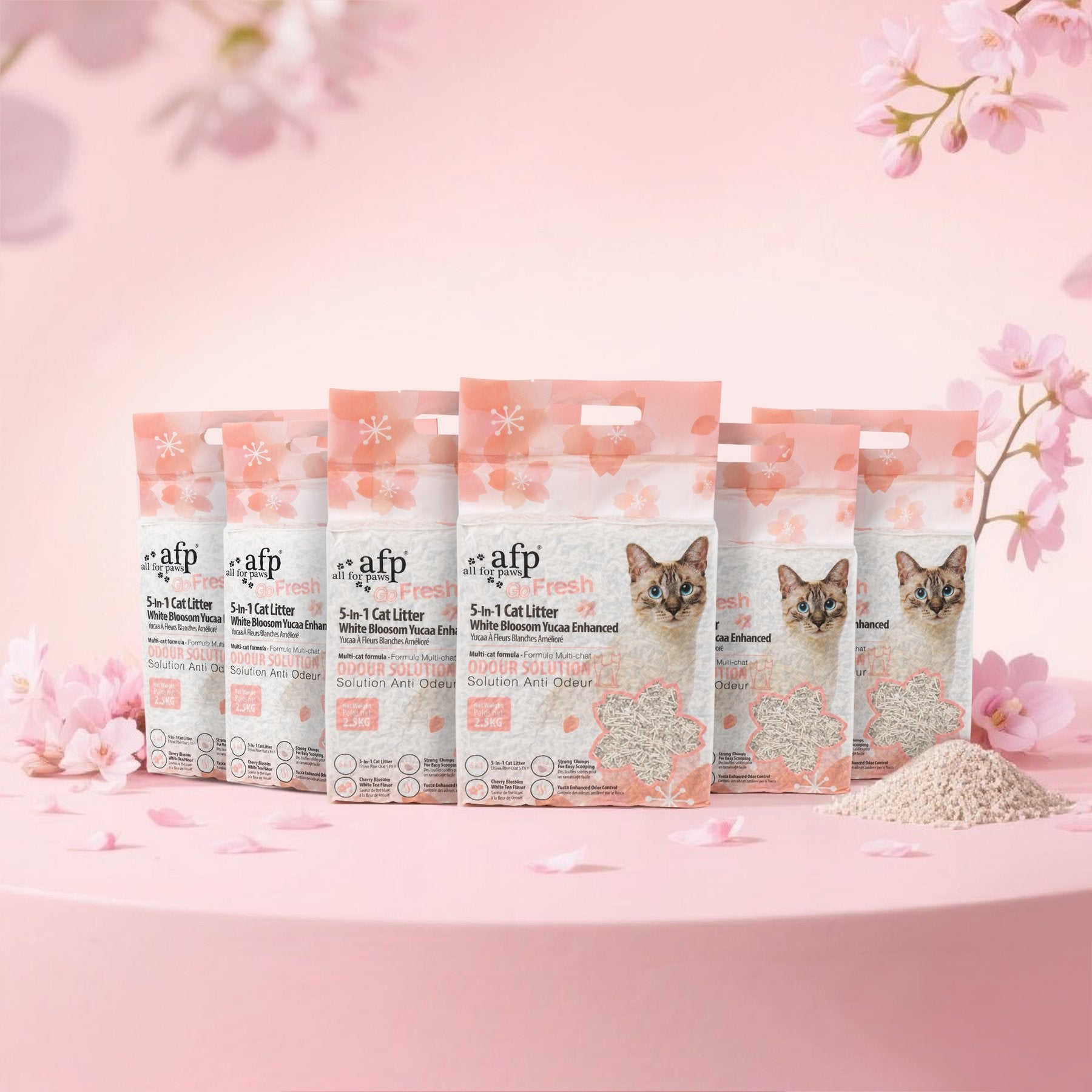 5-In-1 Cat Litter White Blosoom Scent, Yucca Enhanced
