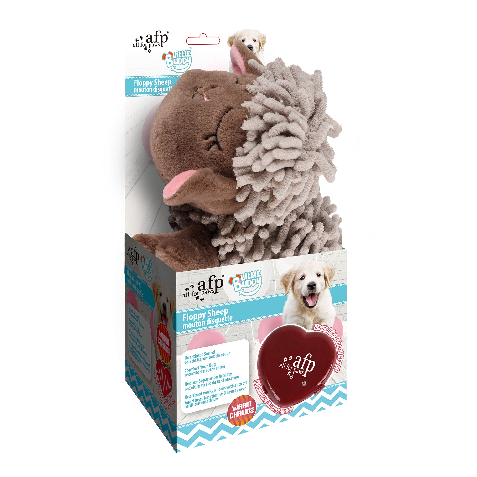 Little Buddy - Dog Toys - Floppy Sheep With Heartbeat & Heating Pad