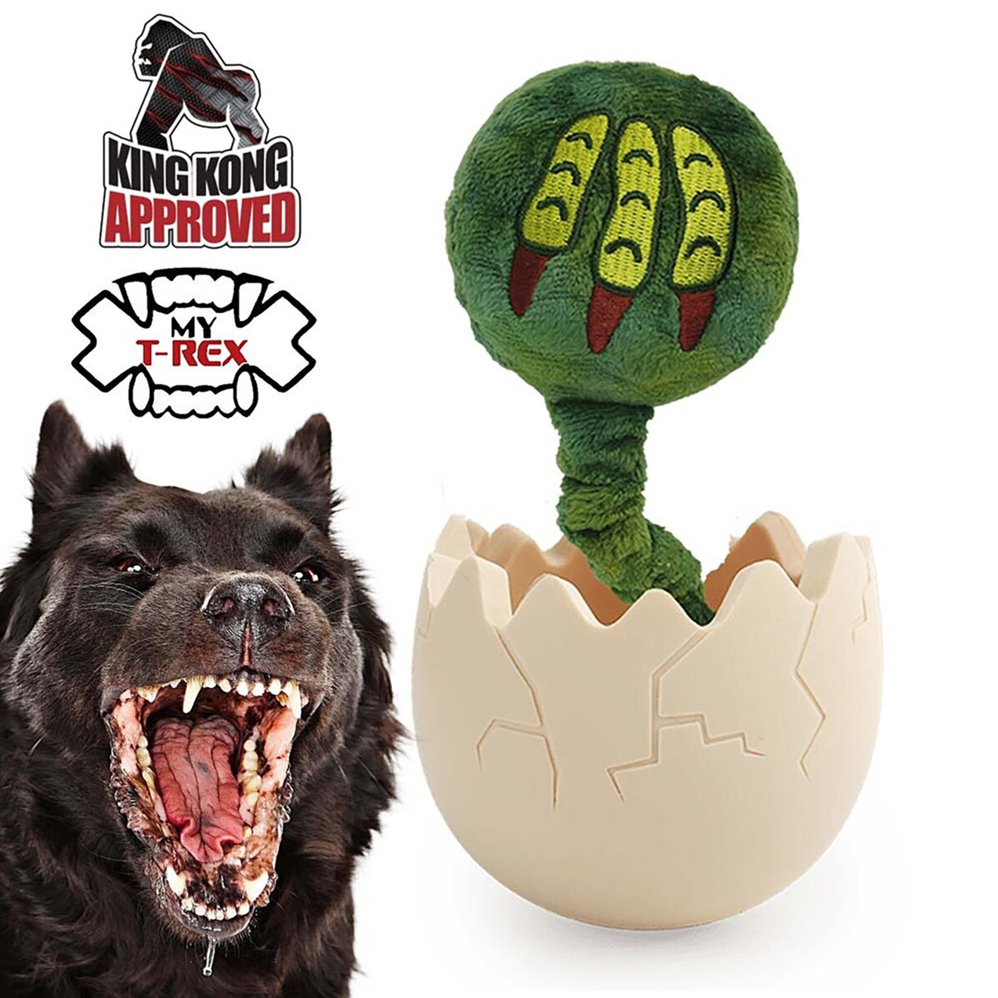 Allforpaws My T-Rex Active Claw Dino Dog Chew Toy, Multicolor, 3.1 x 3.1 x 4-in