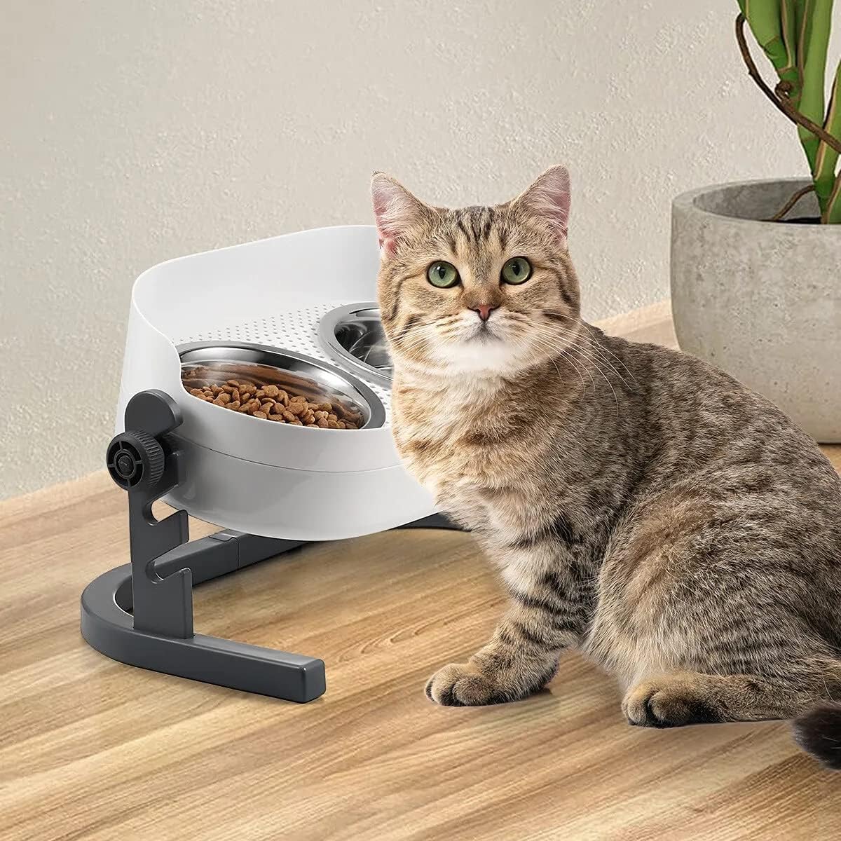 Lifestyle 4 Pet -3 In 1 Height Adjustable Stainless Steel Elevated Double Bowls