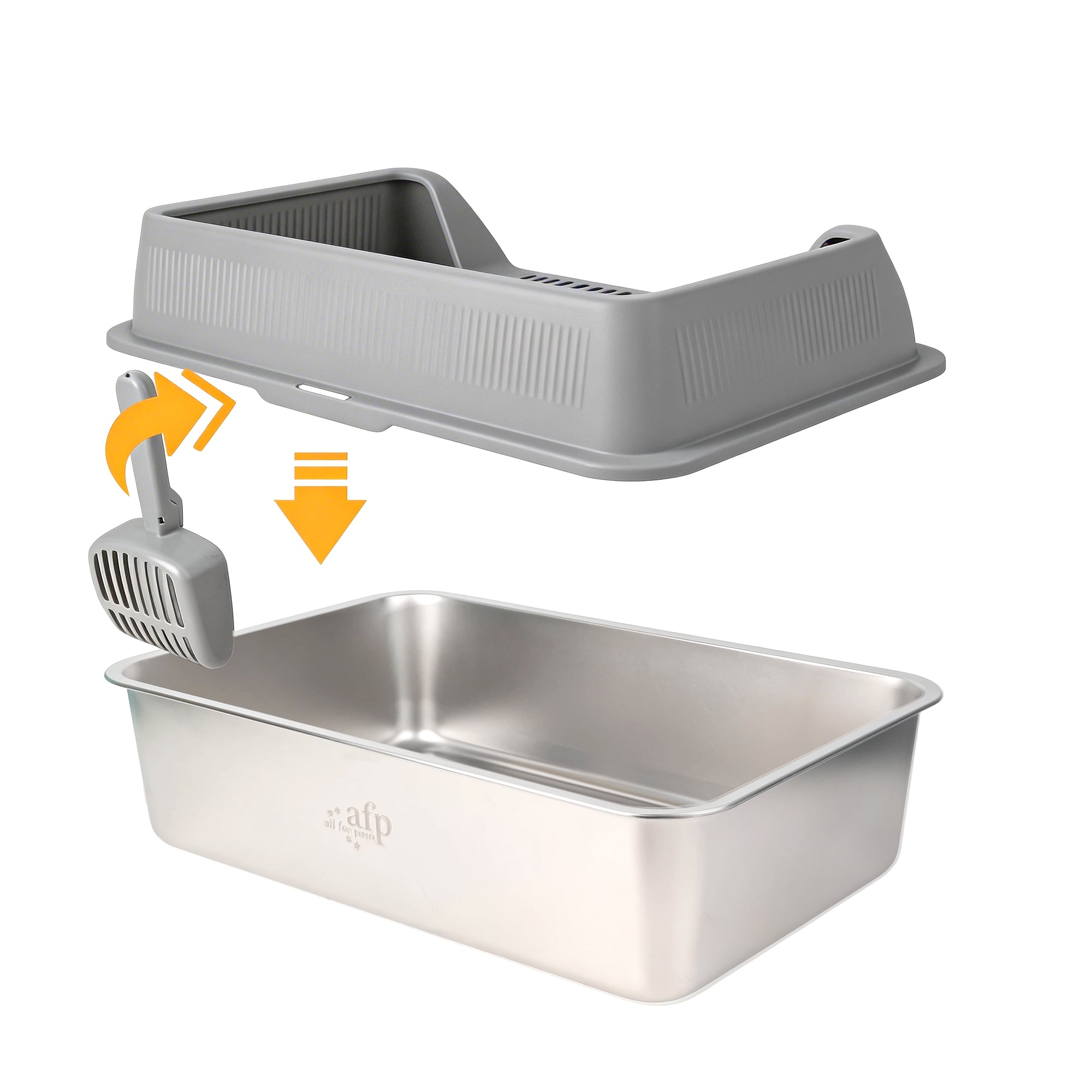 AFP Meowloo Stainless Steel Cat Litter Box (Item#2463/2464)