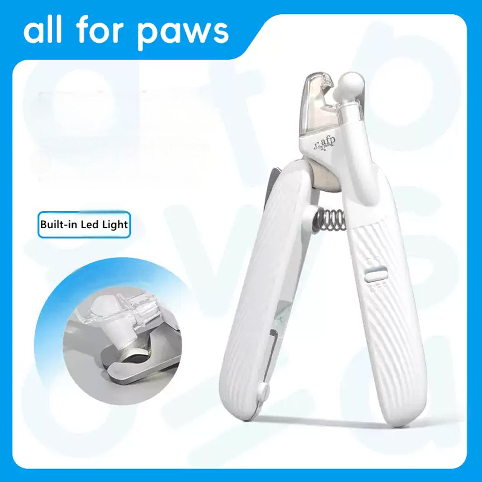 AFP LED Pet Nail Clipper | LED Light Illuminates Nail Bloodline, Sharp Stainless Blade, Built-in Nail Storage Box for Dogs, Cats & Small Animals