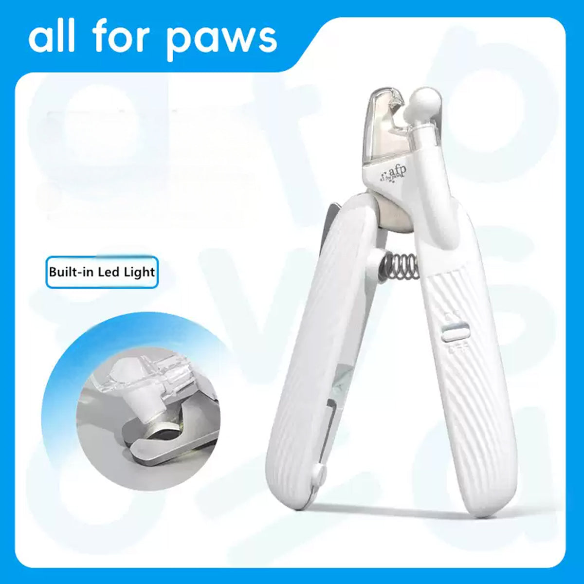 AFP LED Pet Nail Clipper | LED Light Illuminates Nail Bloodline, Sharp Stainless Blade, Built-in Nail Storage Box for Dogs, Cats & Small Animals