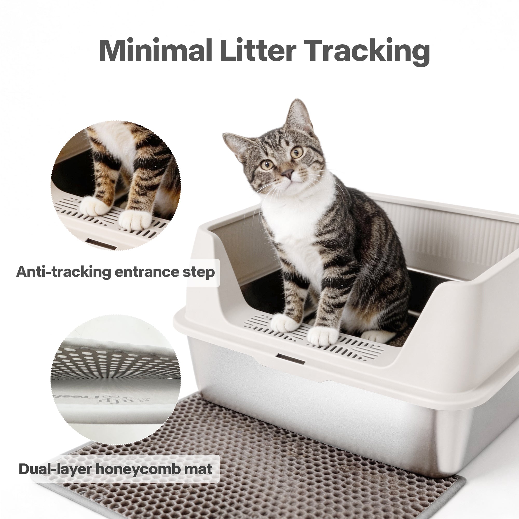 AFP Meowloo Stainless Steel Cat Litter Box (Item#2463/2464)